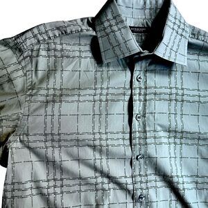 BURBERRY LONDON  Authentic Mens Logo Plaid Cotton Button Down Shirt 16-41